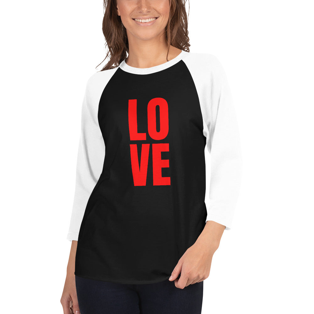 Love 3/4 sleeve raglan shirt