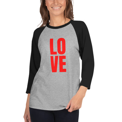 Love 3/4 sleeve raglan shirt